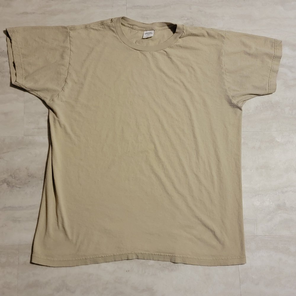 Vintage GAC Mens Tan Blank T-Shirt Made in Kentucky Large